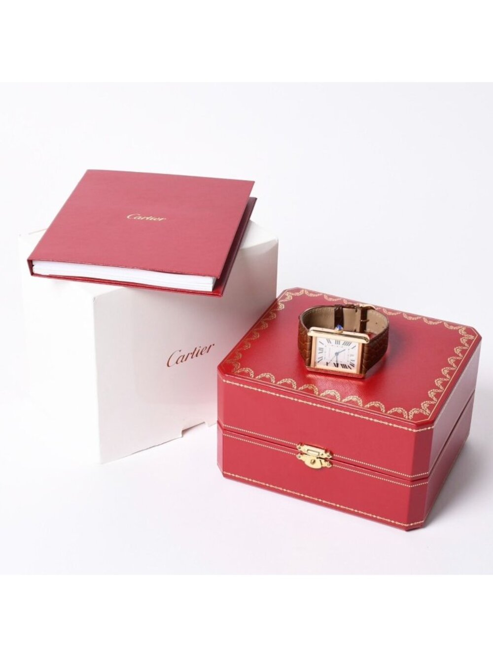 Cartier Tank Solo XL Watch 18k Pink Gold Automatic White Dial